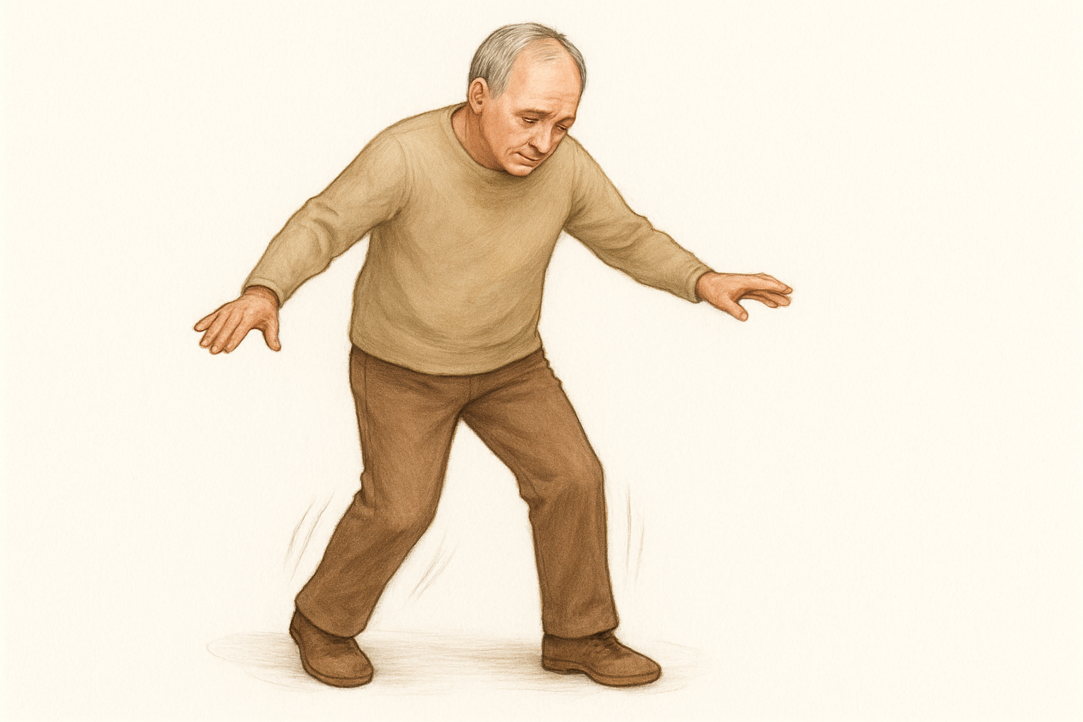 Illustration of a patient with sensory ataxia