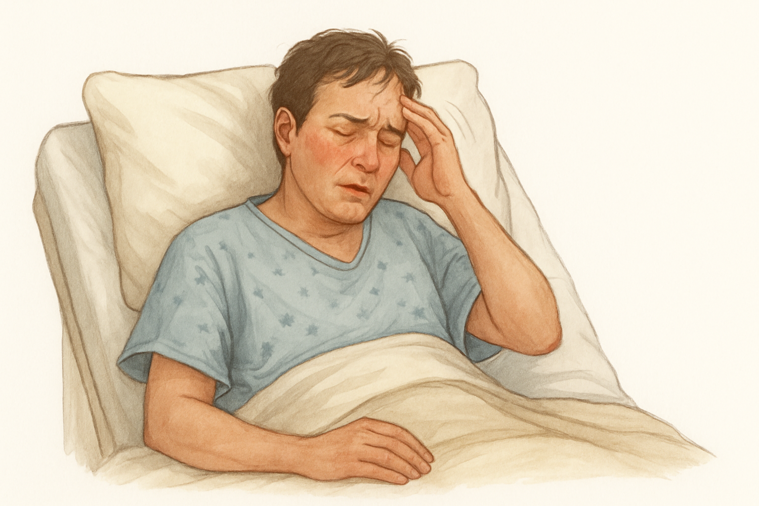 Illustration of a patient with acute encephalopathy