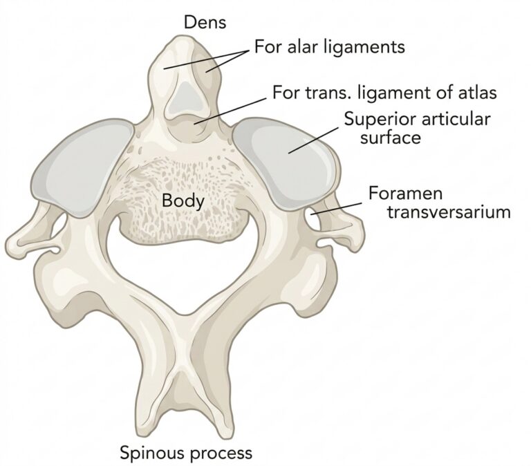 Second cervical vertebra epistropheus above