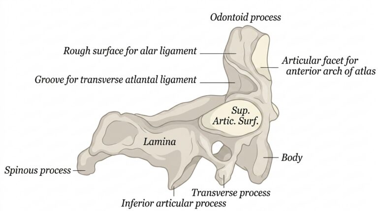 Second cervical vertebra epistropheus axis side