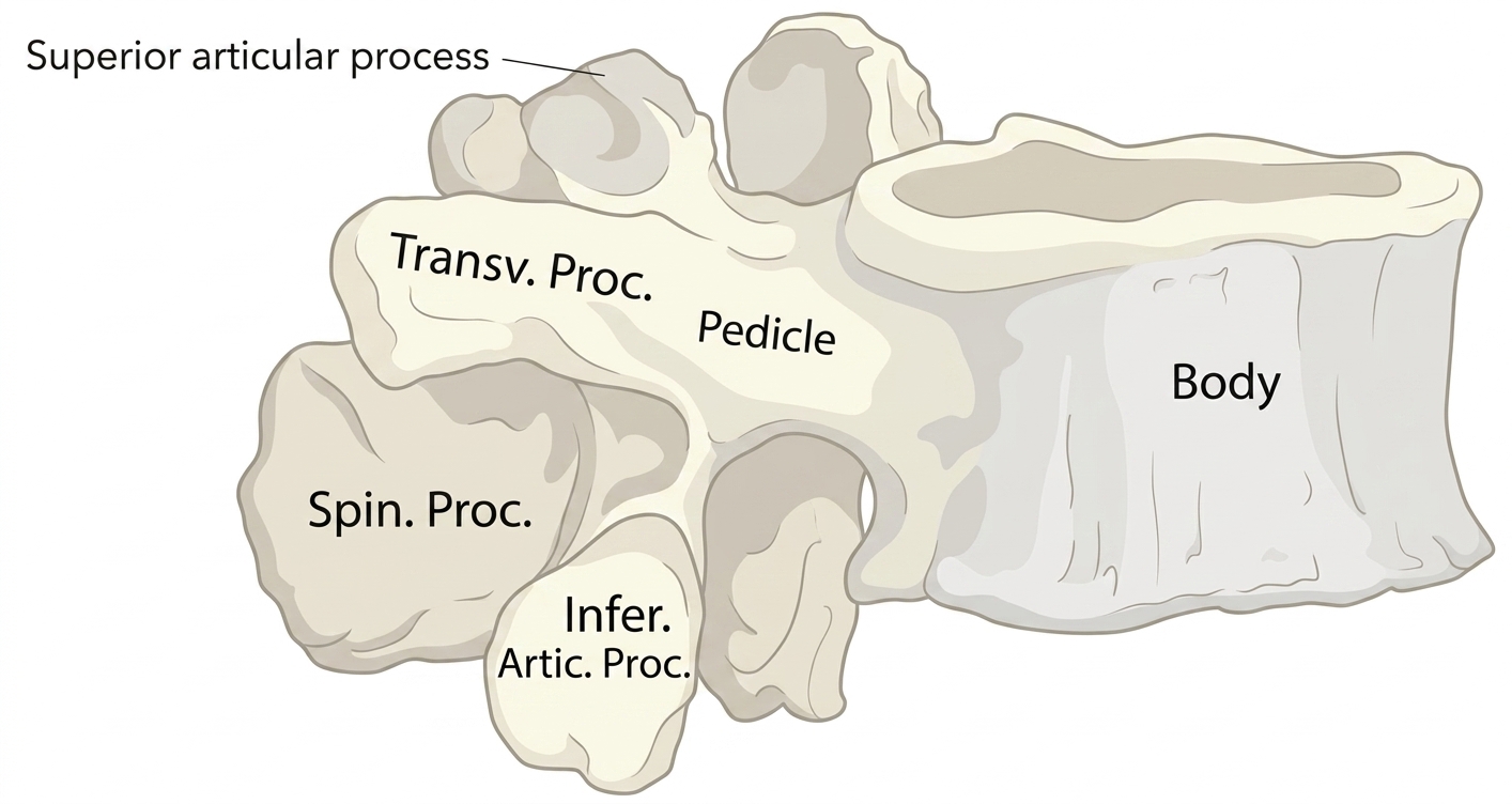 Lumbar vertebra side