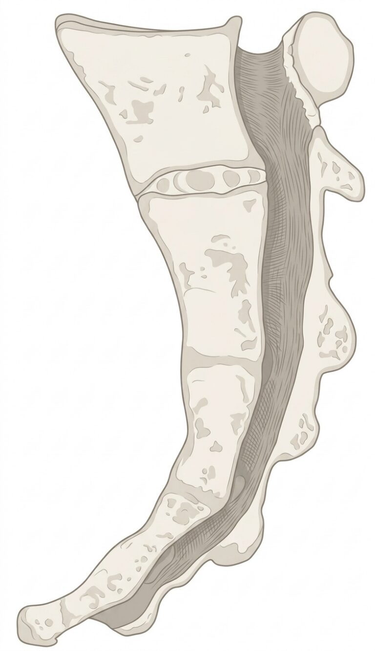 Median sagittal en sacrum
