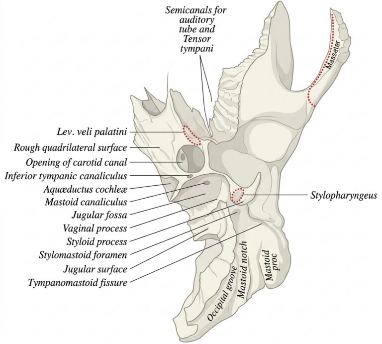 Left temporal bone inferior
