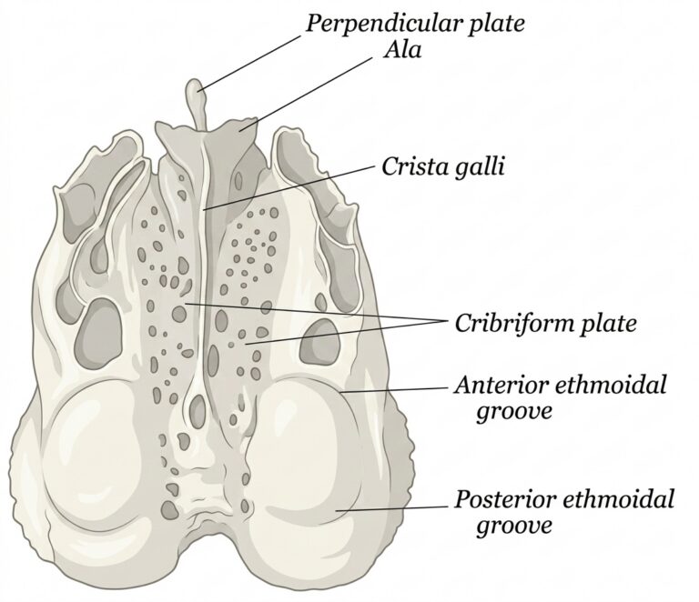 Ethmoid bone above