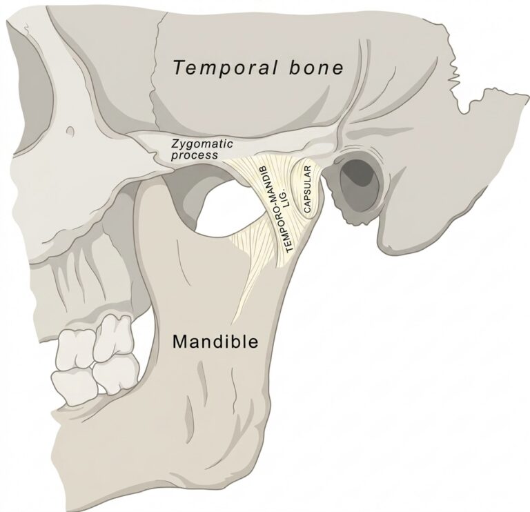 Articulation mandible lateral aspect