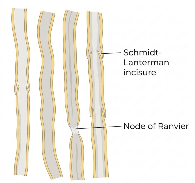 Myelinated nerve fibers ranvier nodes