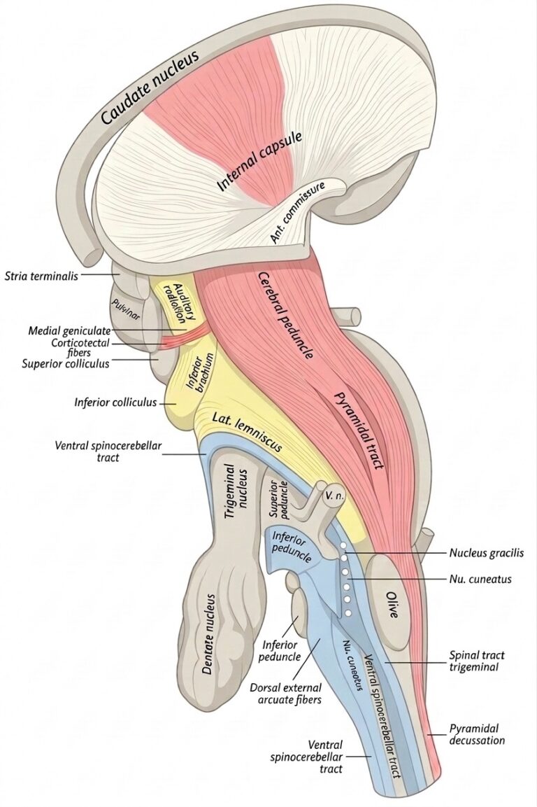 Deep dissection brain stem lateral