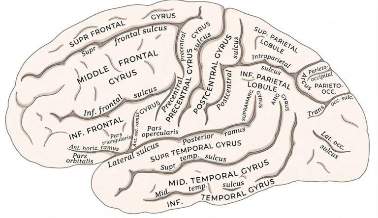 Lateral left cerebral hemisphere viewed side 2