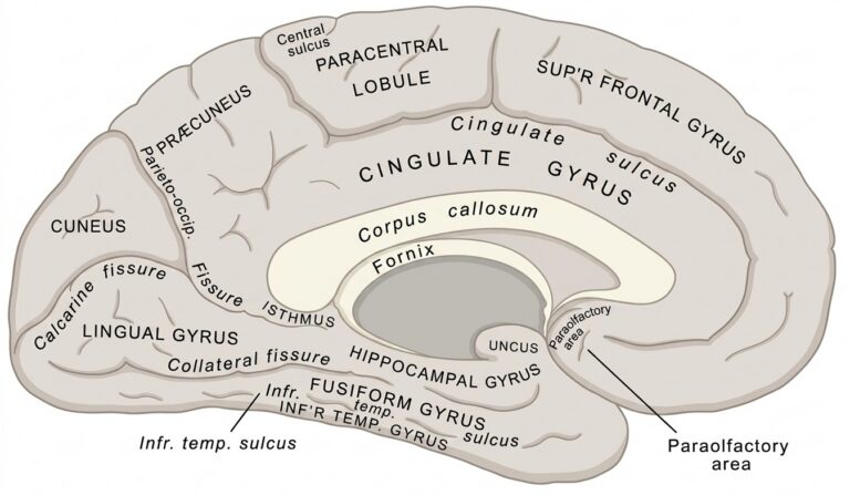 Medial left cerebral hemisphere