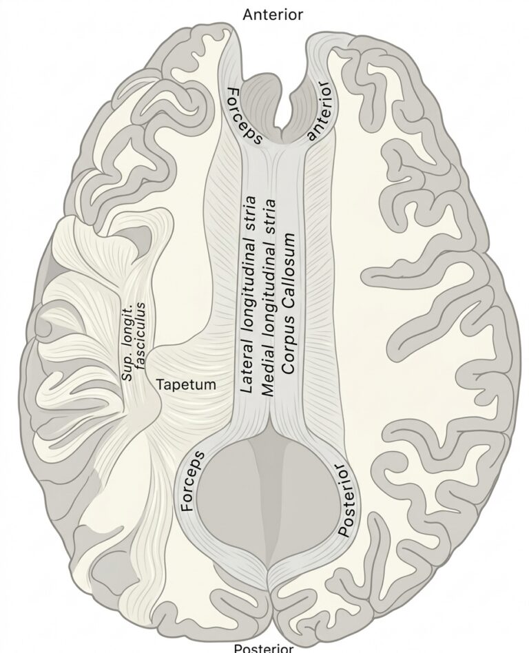 Corpus callosum above