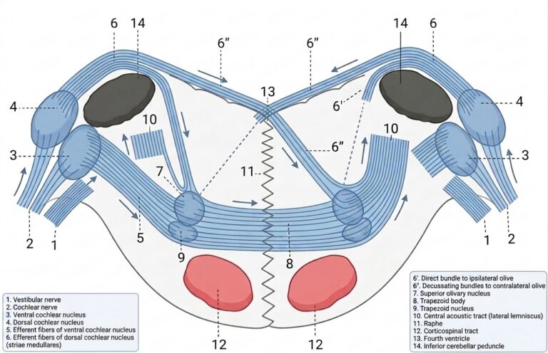 Terminal nuclei cochlear nerve their upper connections  (1)