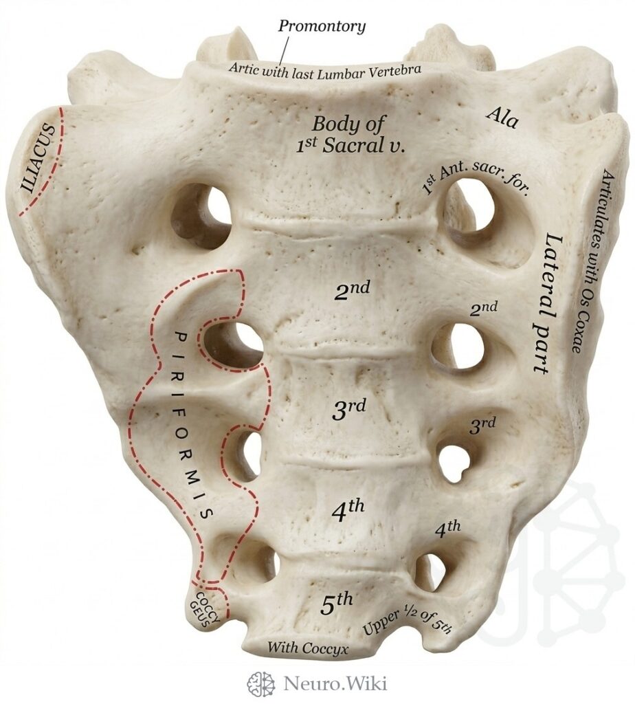 Pelvic surface of the sacrum — Osteology